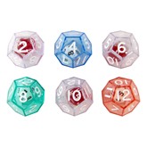 Twelve-Sided Double Dice Set: A Die Inside of a Die - Set of Six